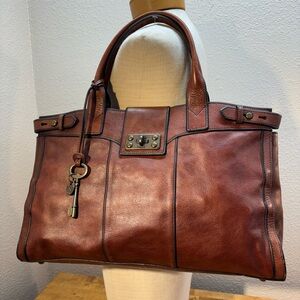 Fossil Brown Leather Satchel